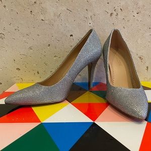 Silver Sparkle Coach Pumps